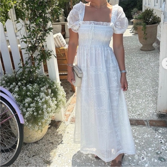 Caroline Constas White Patchwork Organza Dress - Picture 2 of 13